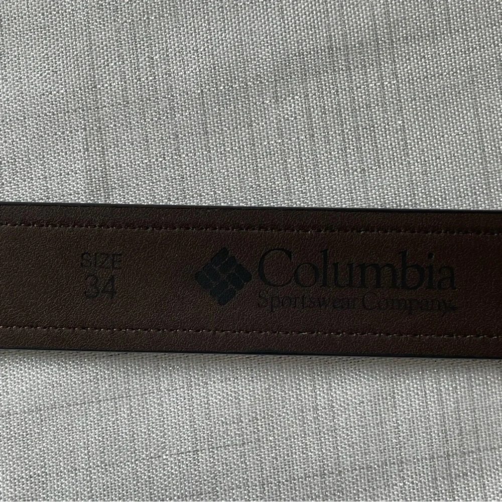 Columbia Men’s Casual Synthetic Leather Comfort Belt Brown Size 34 NWT